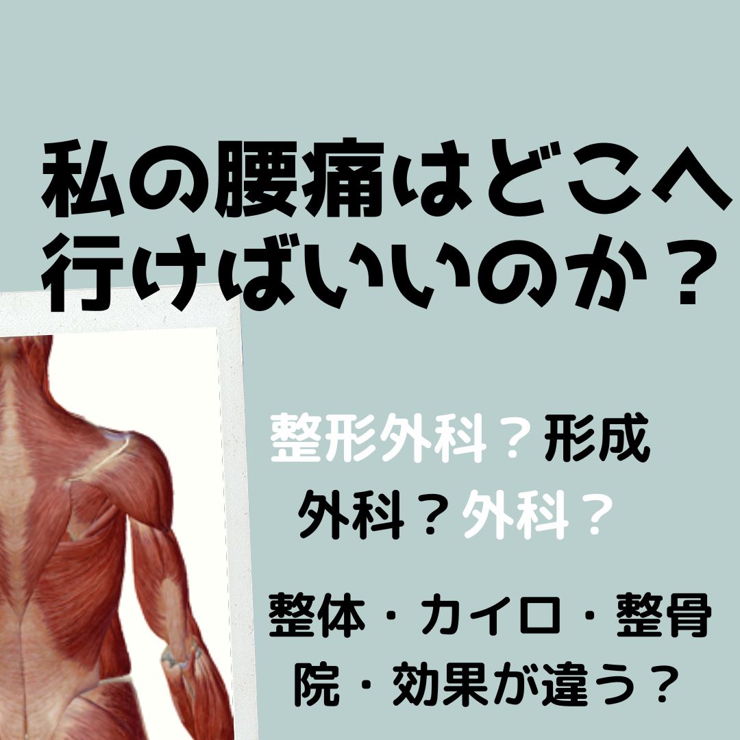 私の腰痛はどこへ行ったら治るのか？
